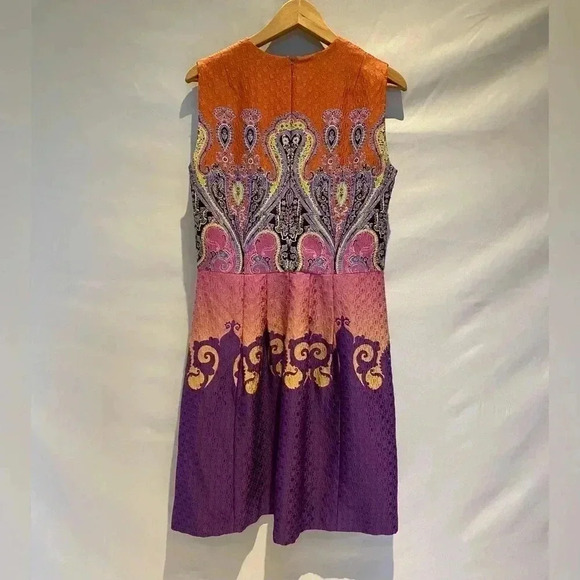 Etro Multicolor V-Neck Sleeveless A-Line Dress, size 46 - Picture 5 of 7